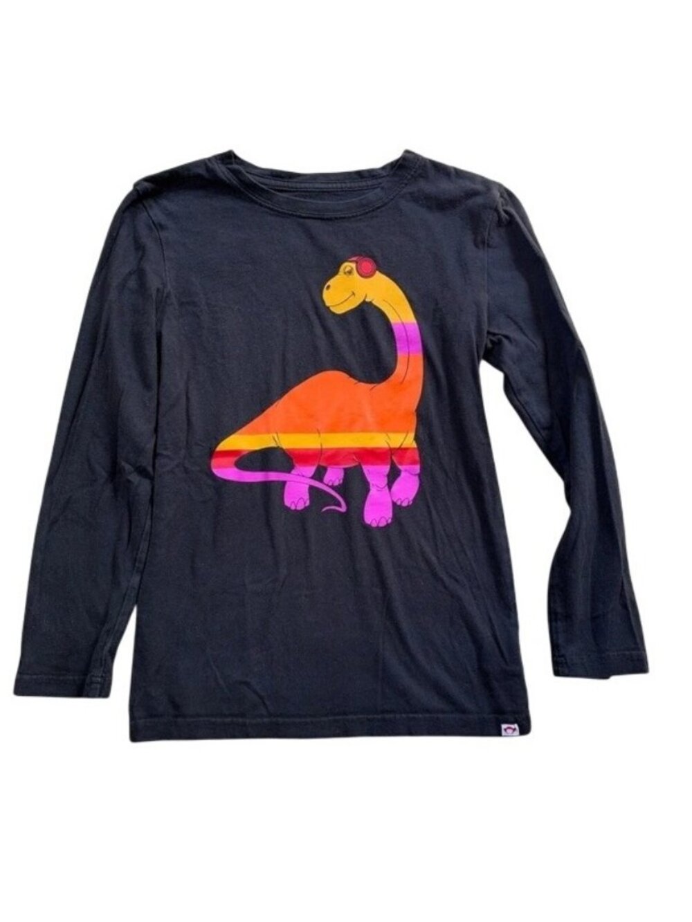 Appaman Black Dinosaur Graphic Long Sleeve Tee Kids Size 10 Cotton